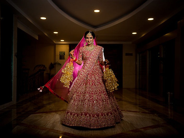 beautiful indian bride portrait at her wedding