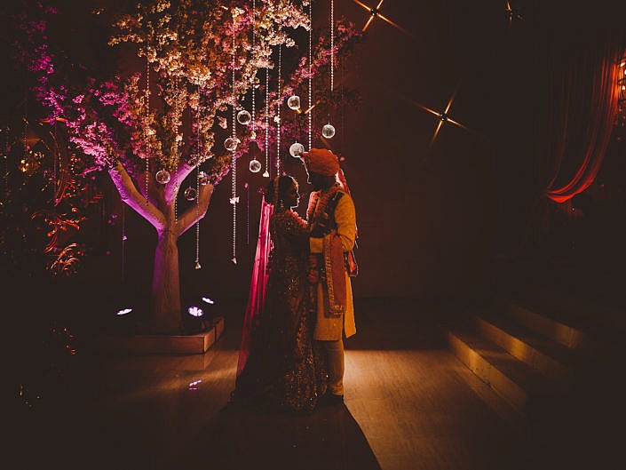 couple portrait at wedding in india