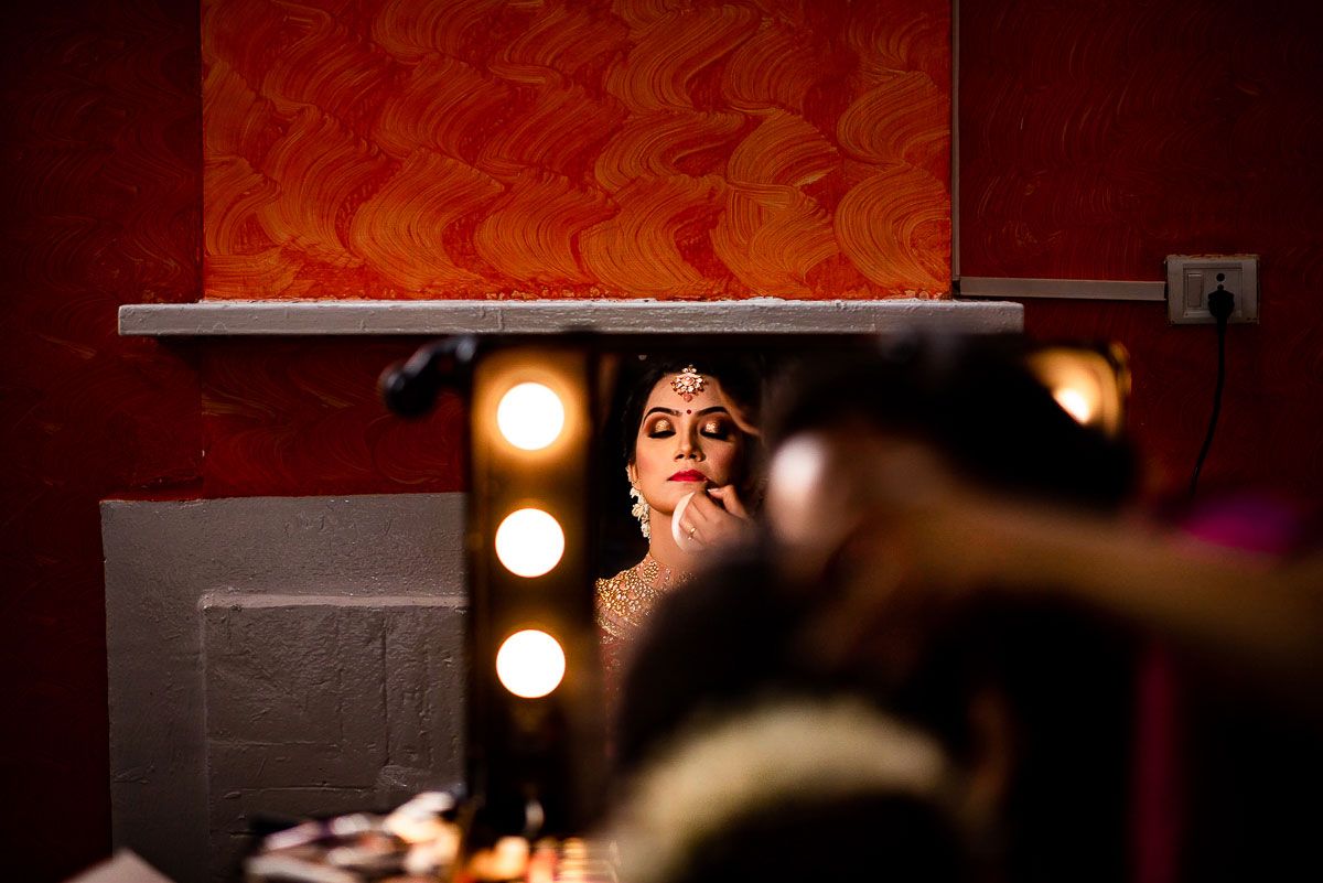 Bride getting ready for her wedding