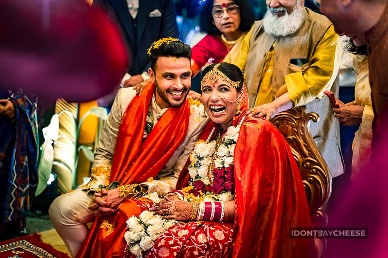delhi wedding couple laughing